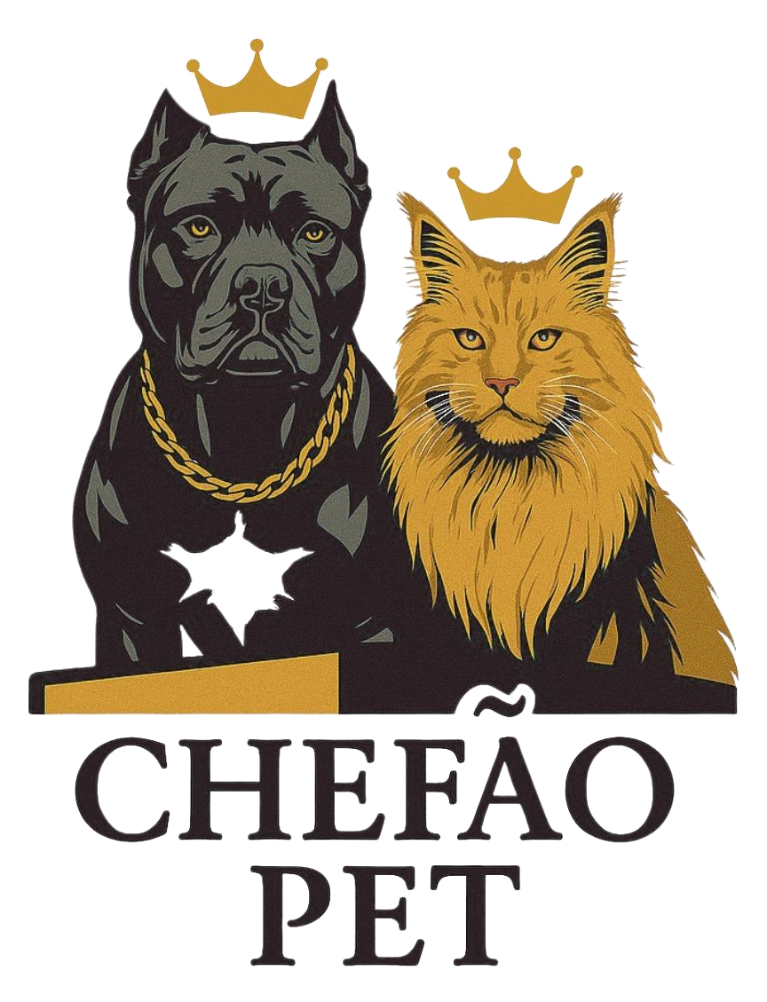 CHEFÃO PET — logotipo oficial com o cachorro e o gato coroados